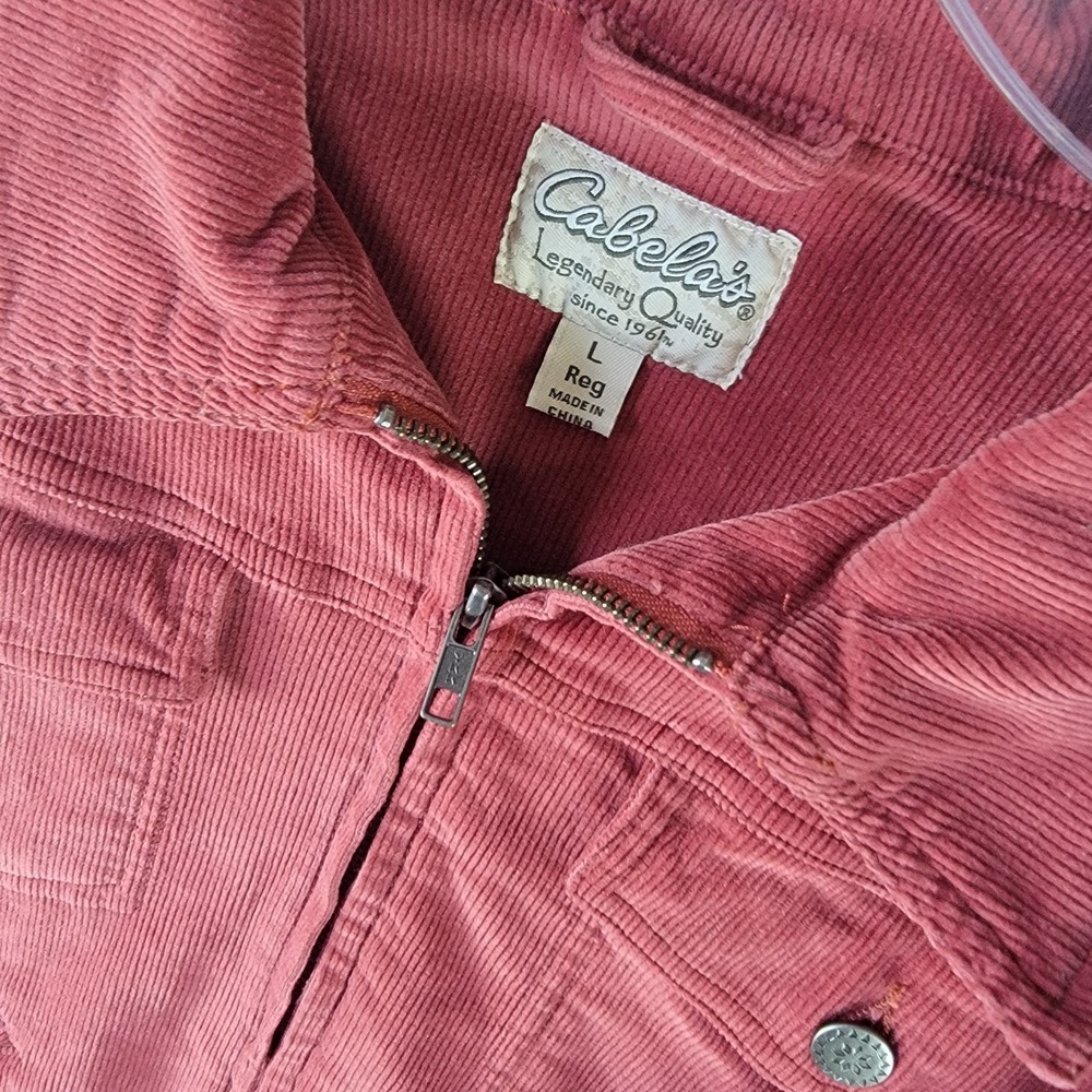 Cabela's Vintage Burnt Orange Corduroy Full-Zip Jacket L Regular
